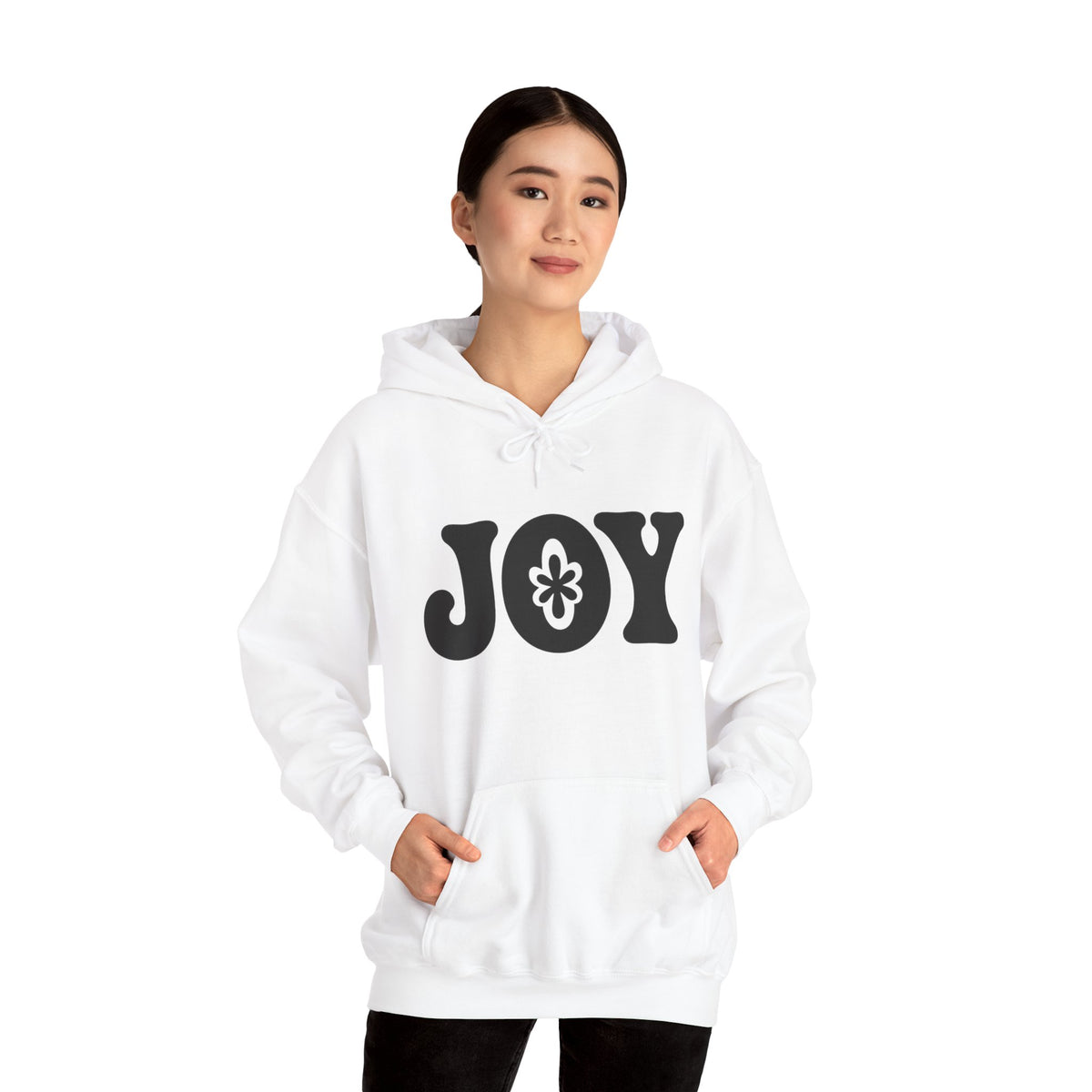 Joyful Vibes Hooded Sweatshirt - Cozy Unisex Pullover, Perfect Gift for Holidays, Casual Wear, Feel Good Fashion