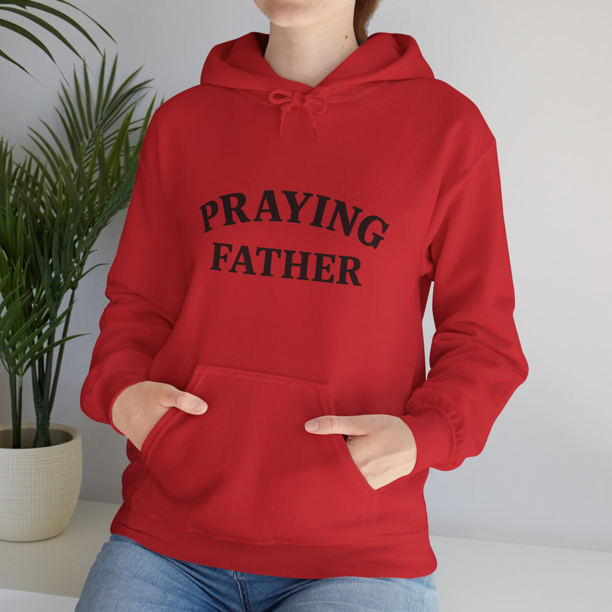 Praying Father Sweatshirt | Unisex Heavy Blend Hoodie for Dads, Gifts for Father's Day, Inspirational Apparel, Cozy & Stylish