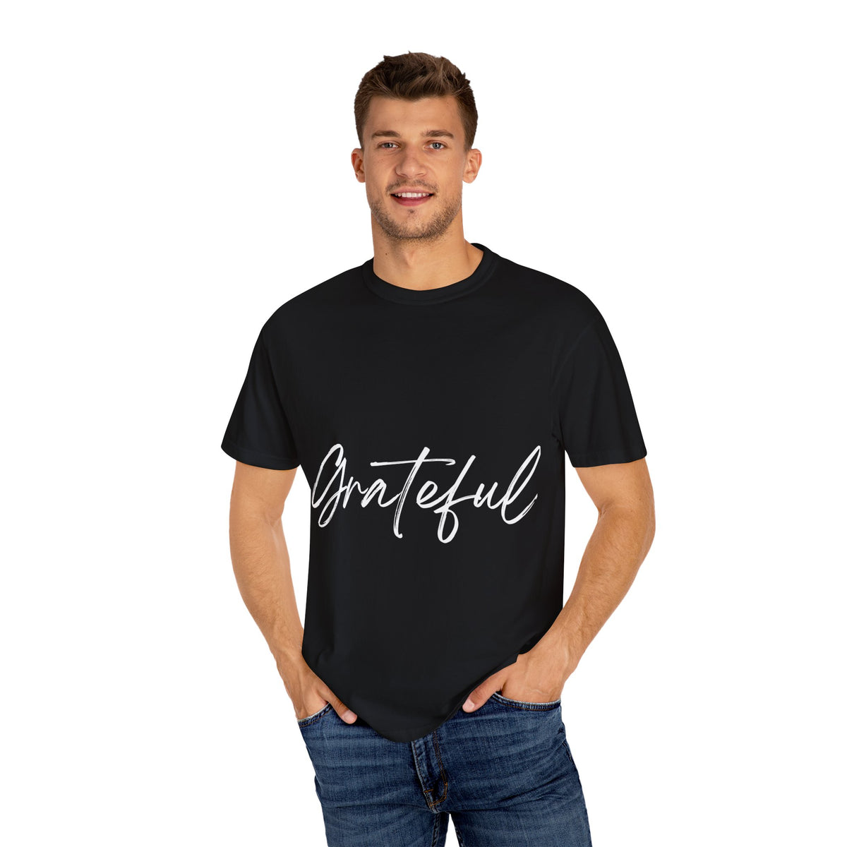 Grateful Garment-Dyed T-Shirt | Casual Wear, Thanksgiving Gift, Gratitude Apparel, Everyday Statement Tee, Gift for Him