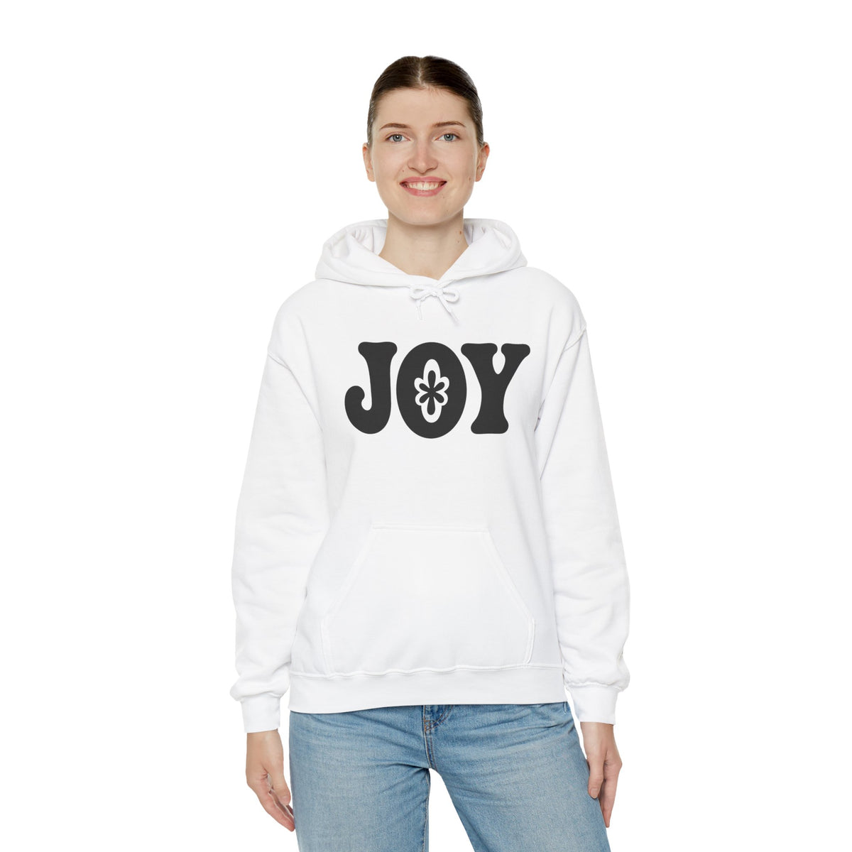 Joyful Vibes Hooded Sweatshirt - Cozy Unisex Pullover, Perfect Gift for Holidays, Casual Wear, Feel Good Fashion