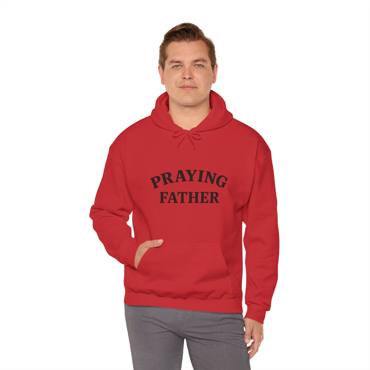 Praying Father Sweatshirt | Unisex Heavy Blend Hoodie for Dads, Gifts for Father's Day, Inspirational Apparel, Cozy & Stylish