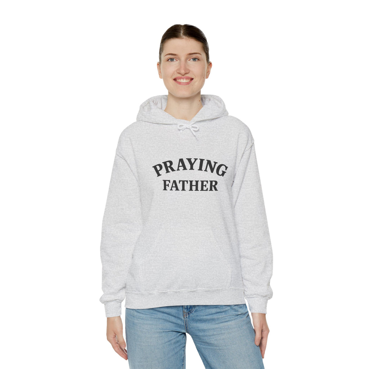 Praying Father Sweatshirt | Unisex Heavy Blend Hoodie for Dads, Gifts for Father's Day, Inspirational Apparel, Cozy & Stylish