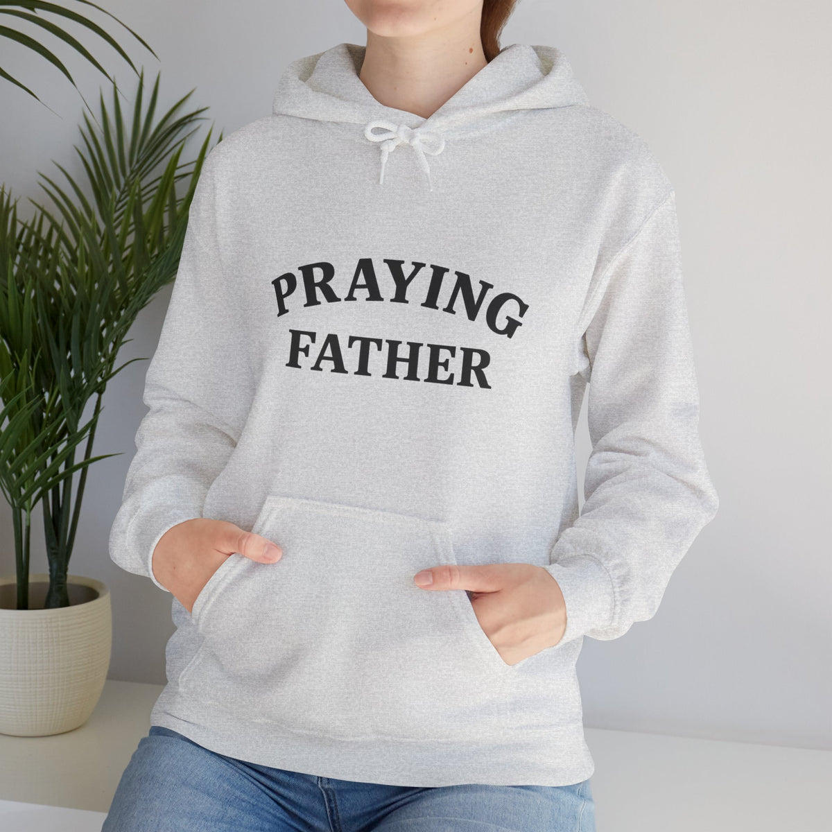 Praying Father Sweatshirt | Unisex Heavy Blend Hoodie for Dads, Gifts for Father's Day, Inspirational Apparel, Cozy & Stylish