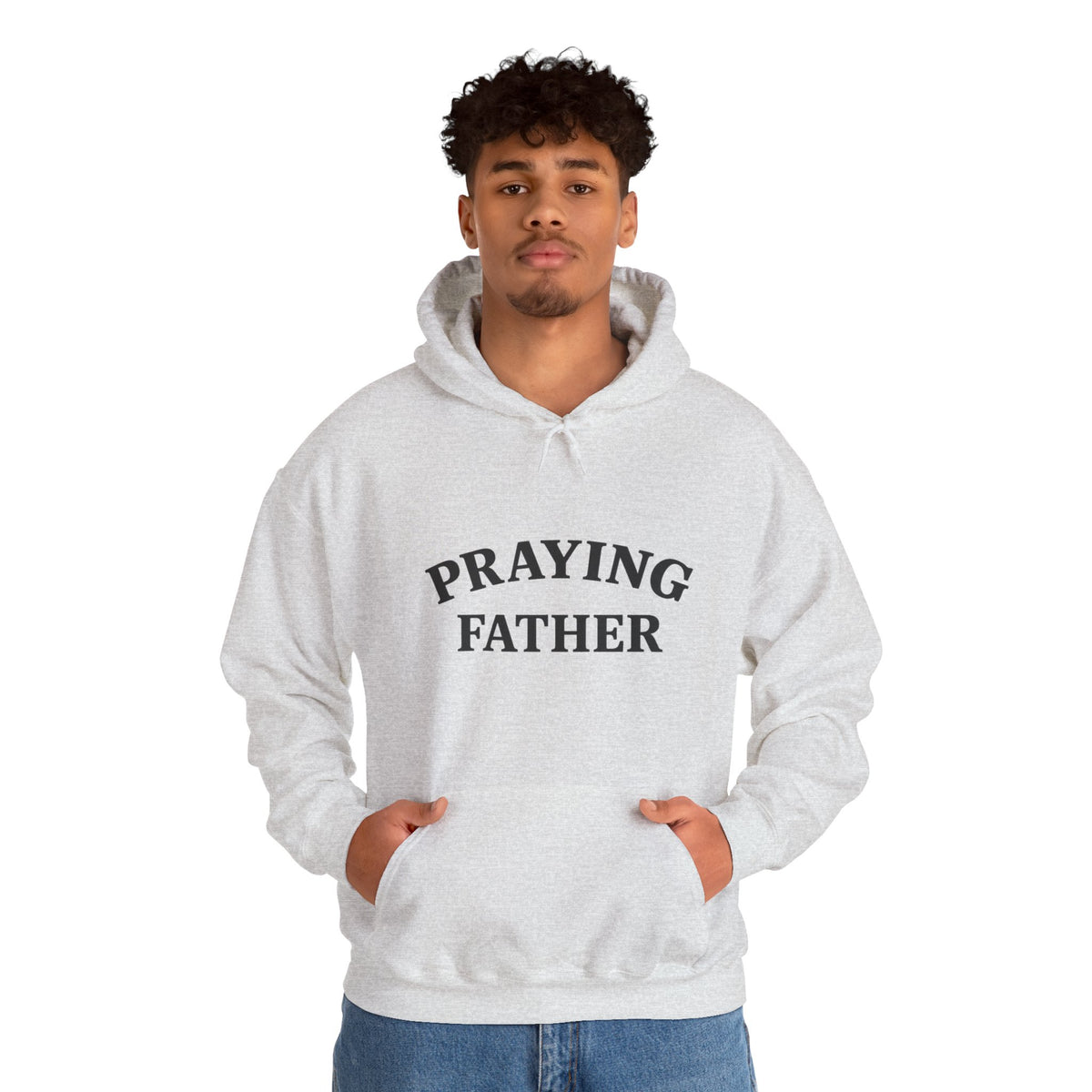 Praying Father Sweatshirt | Unisex Heavy Blend Hoodie for Dads, Gifts for Father's Day, Inspirational Apparel, Cozy & Stylish