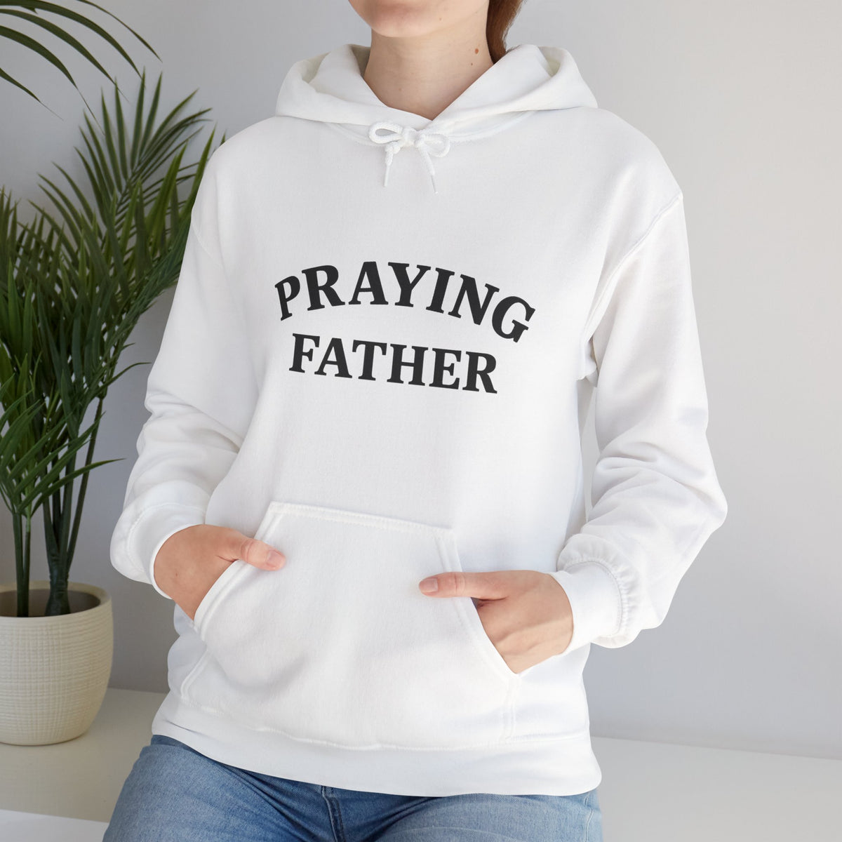Praying Father Sweatshirt | Unisex Heavy Blend Hoodie for Dads, Gifts for Father's Day, Inspirational Apparel, Cozy & Stylish