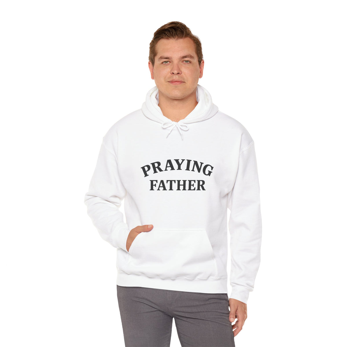 Praying Father Sweatshirt | Unisex Heavy Blend Hoodie for Dads, Gifts for Father's Day, Inspirational Apparel, Cozy & Stylish